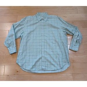 Brioni Shirt Mens Green Plaid Cotton Casual Long Sleeve Button Down Top XL